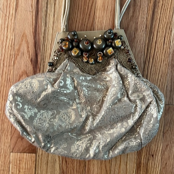 VINTAGE 1970’s BRACCIALINI/ BONWIT TELLER gold shoulder bag - Picture 1 of 8